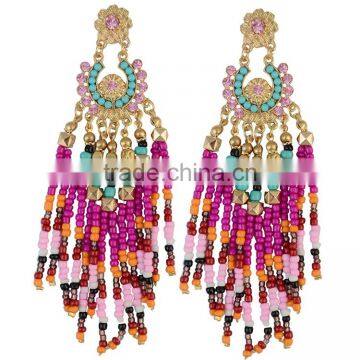 XP-TE-2131 Woman Design Earing 2017 Seed Bead Tassel Earring