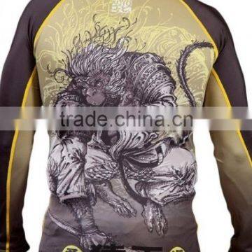 Wholesale Custom Sublimated Lycra Long Sleeve BJJ Rash Guard photo-2