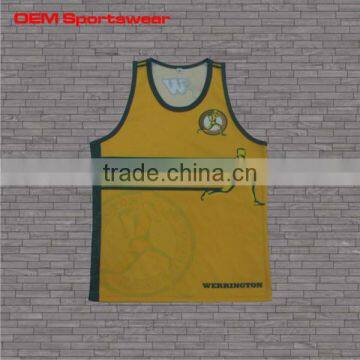 Polyester dry fit sublimated custom running singlet, running shirt, running vest