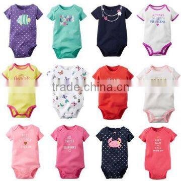 wholesale 100% organic cotton baby girl boy short sleeve bodysuits