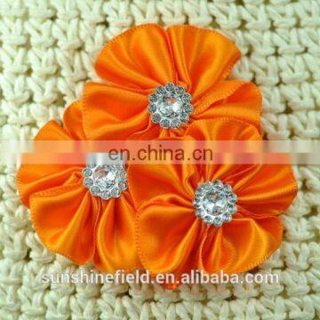 Triple Satin Cluster Flower with Rhinestone Hair Accessories