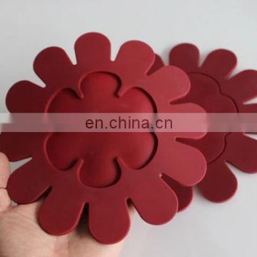 multilayer flower design PVC glass coasters;flower element/design cup mat