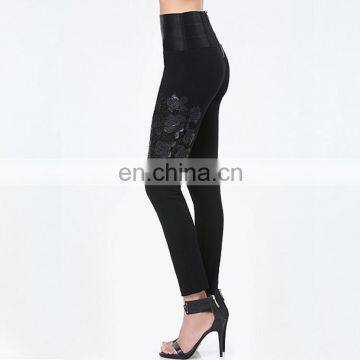 Leggings Manufactuere Custom Black Standout Faux Leather Lace New Mix Clothing Leggings photo-3