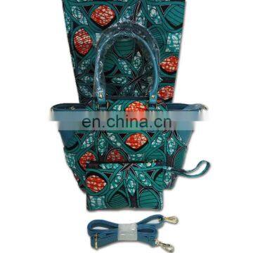 Guaranteed quality model leather handbags African handbags matching wax fabric for party HW4121441A