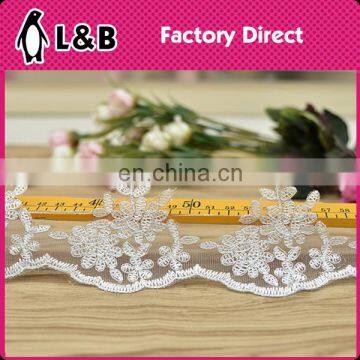 2016 Manufacturer Flower Designs Embroideried Ivory Bridal Lace Trimmings,embroidered Bridal Lace Trim photo-3