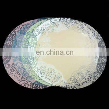 Round shape custom printed plastic placemats