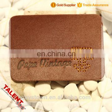 Custom Private Fashion Design Stitching Leather Patch Label For Garment