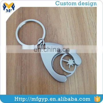 Metal shopping cart coin chip token keychain