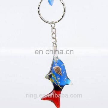 Multicolor Three-dimensional Amber Resin Shells Water Plants Shark Fish Acrylic Keychain photo-4
