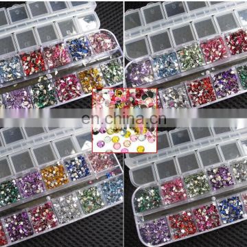 Rhinestones Nail Art Case Assorted Designs for Acrylic Tips UV Gel Deco