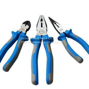 High Quality Germany Type Industrial Carbon Steel Long Nose Pliers With Plastic Handle photo-2