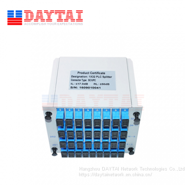 Passive FTTH Casette Fiber Optic 1x32 PLC Splitter Box
