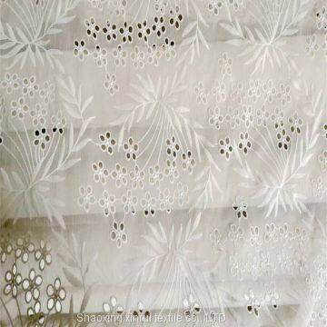 on cotton lace chiffon fabric embroidery