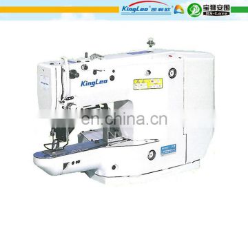 High speed direct drive electronic bar tacking button-attaching industrial sewing machine