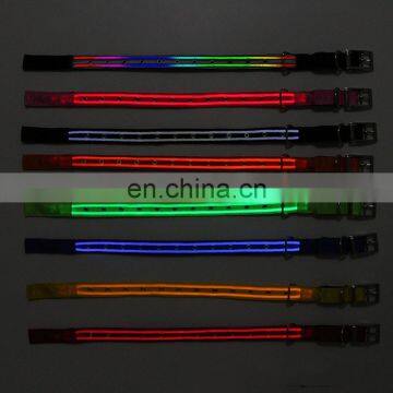Factory Direct Pet Supplies Large and Small Luminous USB Charging Dual Fiber LED Light Dog Collar photo-6
