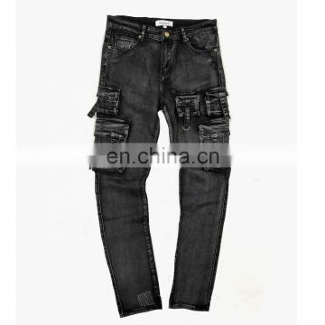 DiZNEW OEM High Quality USA Streetwear Black Denim Jeans For Men