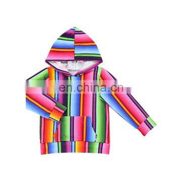 Boutique Boho Serape Printed Children Clothing Set One Pocket Front Design Baby Top Tied Elastic Pants Wholesale photo-2