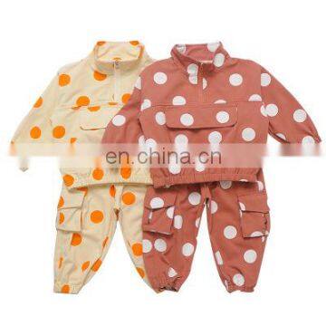 2020 girls suit new children's clothing polka dot sports two-piece girl clothes