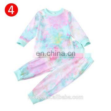 Baby Boy Girls Tie-Dye Clothes Set Autumn Spring Long Sleeve Button O-neck Tops Romper Pants 3Pcs Outfit for Newborn Infant Baby photo-6