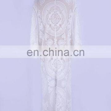 Оптовая белая кружевавая пляжная одежда для женщин - пляжная плащ photo-4