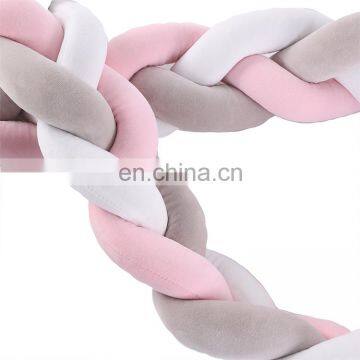 Amazon Best Seller Stock Fashion Nursery Cradle Decor Knot Triple Braids Baby Crib Bumper photo-6