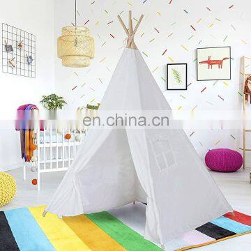 Canvas 100% Cotton Kids Play Tent Kids Play Teepee Tent Camping Teepee Tent for Indoor photo-2