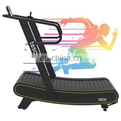 With resistance bar  manual  non-motorized treadmill home use curved treadmill Multi home gym running machine