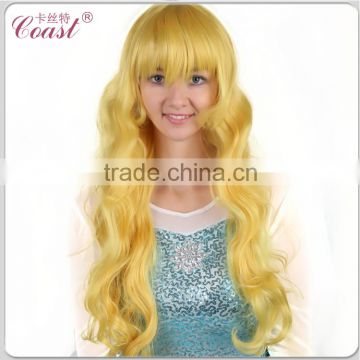 curly blond synthetic cosplay wigs for women