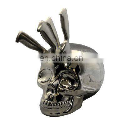 Head Skulls Knife Skeleton Resin Shelf for Home Kitchen Shelf photo-4
