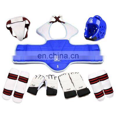 Adults Children Karate Chest Leg Protector Set WTF Palm Gloves Taekwondo Helmet Kids MMA Jockstrap Body Guard Sparring Equipment