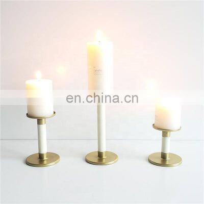 Factory golden wedding metal lantern votive Iron pillar candle holder for home decor