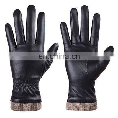 Fashionable Genuine Sheepskin Leather Gloves For Men Winter Warm Comfortable Texting And Driving Leather Gloves