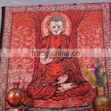 Indian Tapestry Cotton Buddha Print Vintage Wall Hanging Tapestries Throw Maditation Sprituality Bedsheet