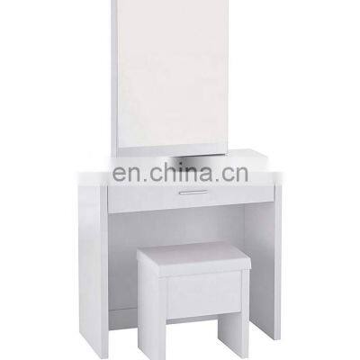 Melamine paper Hidden Mirror Storage White Vanity Set mirrored dresser