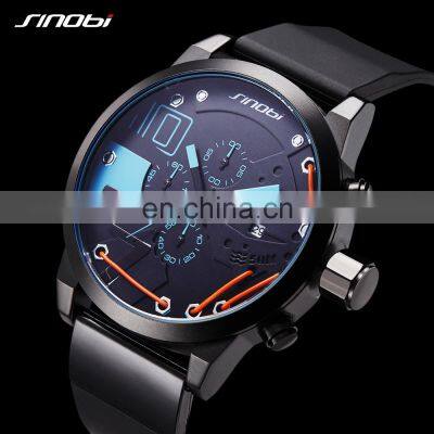 SINOBI 9728 Men's Fashion&Casual Watches Quartz Movement Silicone Band Sport For Men Watch photo-4