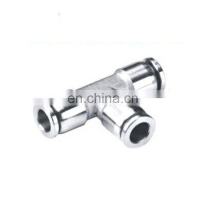 SNS BKC-PE Series stainless steel reducing tee air fitting union t type pneumatic fitting