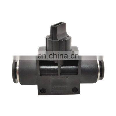 HVFF4/6/8/10/12 mm black tube quick push-in fitting black pneumatic manual switch valve