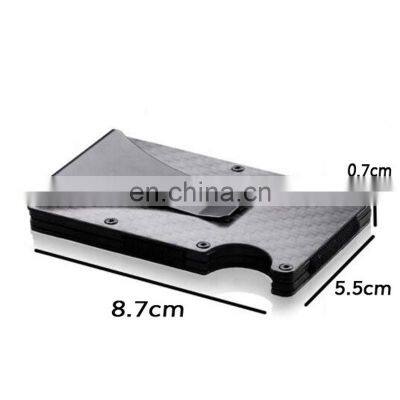 Ultra Thin RFID Blocking Credit Card Holder Metal Wallet Slim Carbon Fiber Card Case for Travel and Work photo-4