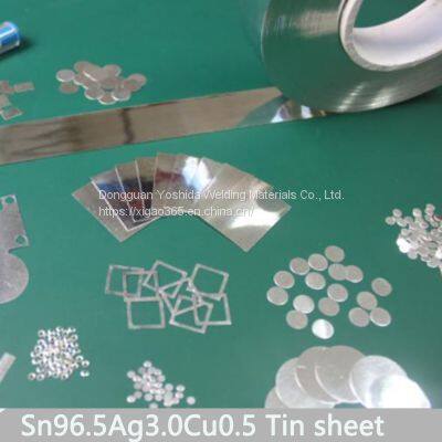 Lead-free solder sheet solder ring SAC305 preformed solder sheet Sn96.5Ag3.0Cu0.5 tin silver copper soft soldering