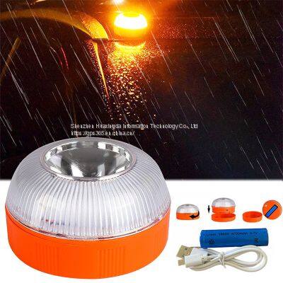 Spain V16 Automobile Emergency Warning Lamp NB Communication Belt GPS Positioning Yellow Light Flash Lamp Traffic Strong Magnetic Charging photo-2