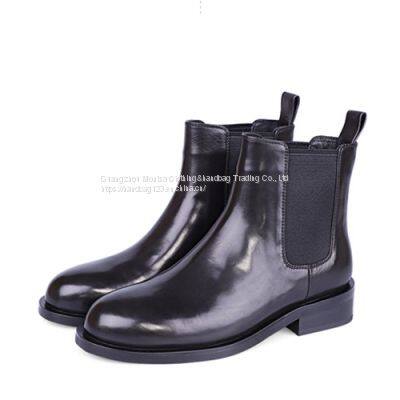 Chelsea Men's And Women's Boots Martin Boots Tide Shoes All-Match Short Boots Leather Spring High-Top Set Feet Leather Shoes British Style photo-2