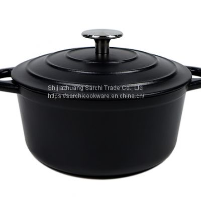 2.6qt 5.2qt Nonstick Matte Black Multi Cast Iron Enameled Dutch Oven hot sale