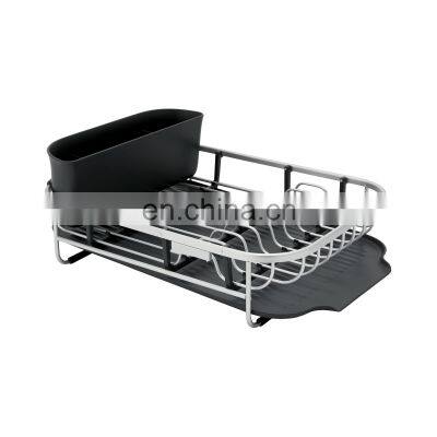 Compact Aluminum Dish Rack for Kitchen Counter