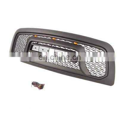 2009 2013 Custom 3 Pieces Led Lights Honeycomb Black Front Grille Fit for Dodge Ram 1500