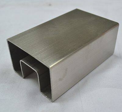 Stainless Steel Groove Tube Special-shaped Tube Custom Cutting Square Tube Single Groove Oval photo-5