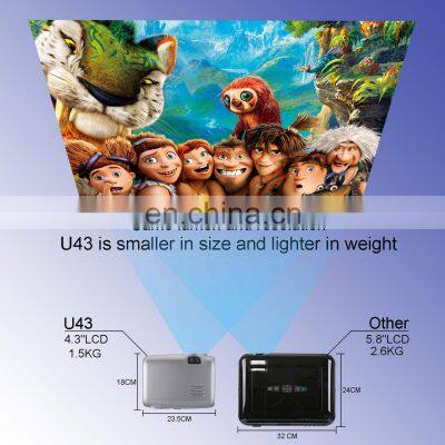 Best Seller UHAPPY U43 4.3 Inch LCD Screen 1080P HD Mini Projector With Remote Control Support USB / SD / HD / VGA / AV photo-3
