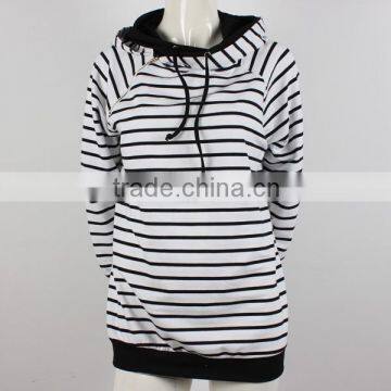 wholesale fashion design pullover women made custom stripe hoodies