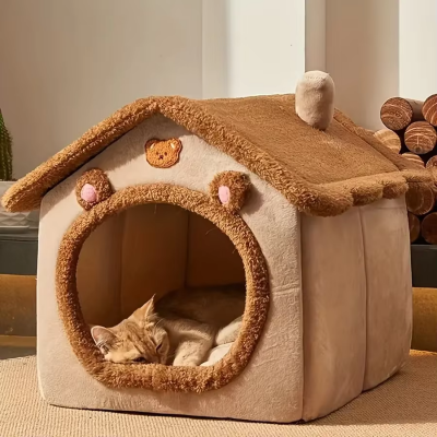 Small Indoor Pet Cat Dog House Kennel Dog Cave Bed Cat Tent House Nest Winter Warm Cozy Removable and Washable Dog House Bed photo-5