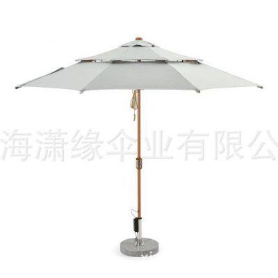 Outdoor Umbrella With Fan Outdoor Sunshade Breathable Courtyard Umbrella Restaurant Scenic Spot European Style Terrace Umbrella photo-1