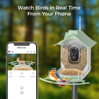 Outdoor AI Smart Bird Feeder Camera 2.0MP IP65 Waterproof IP Bullet Style Night Vision and WiFi Features Recognizes Bird Species photo-3